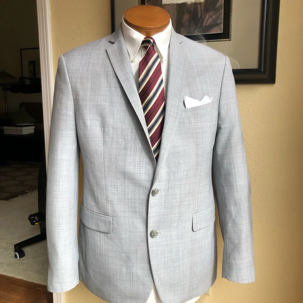 Bar III Wool Blend 2 Button Light Gray Jacket 38R - Picture 4 of 15